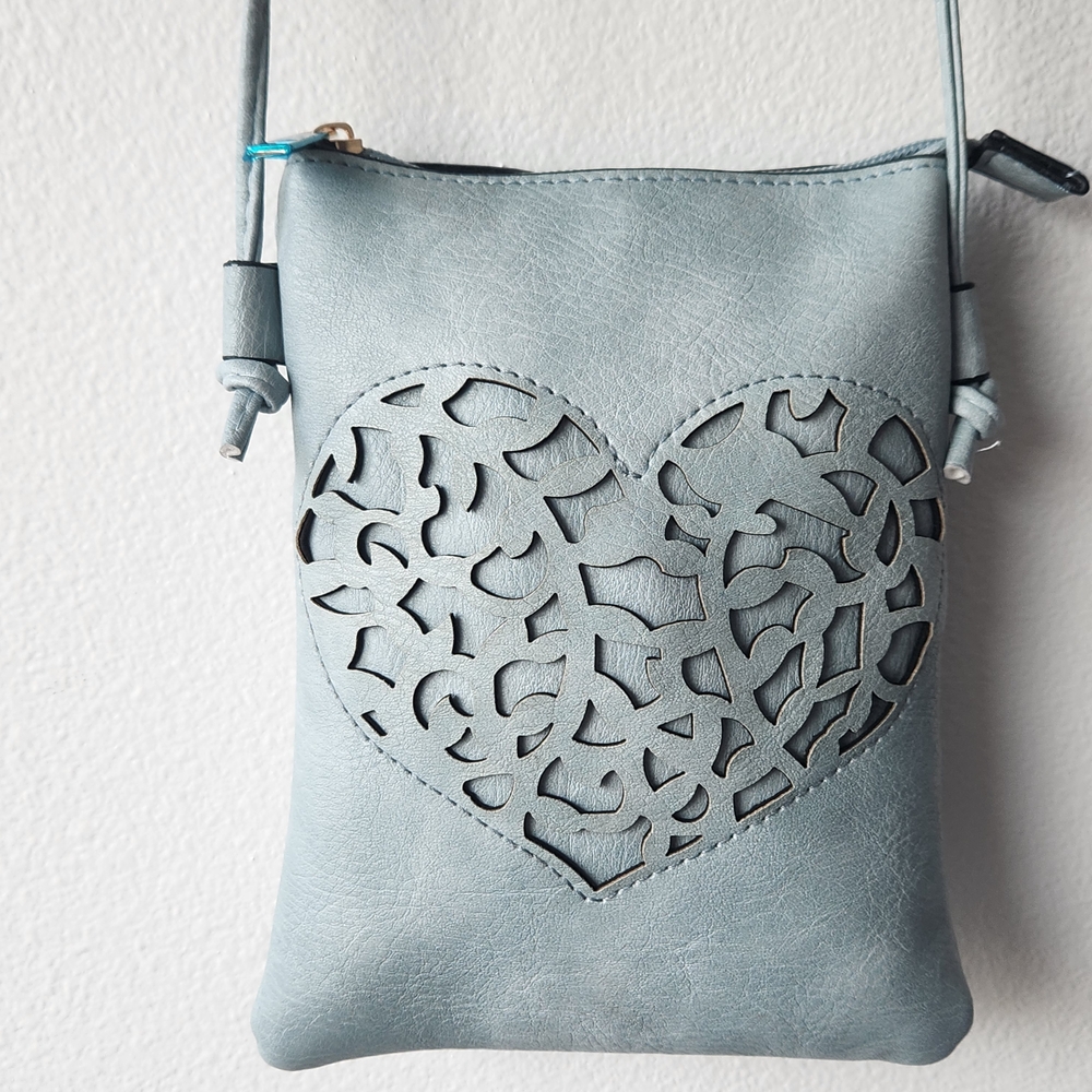 Blue Heart-Cut Crossbody Bag - Women - Picture 5 of 7